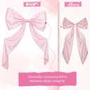 95 x 70 Inches Large Bow Themed Party Decorations Giant Pink Bow Decor Satin Ribbon, Contains Felt Big Pink Wall Decor Girl Coquette Birthday Decorations Bachelorette Bridal Supplies