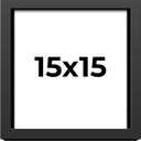 Poster Palooza 15x15 Frame Black Solid Wood Picture Frame | 1.25 Inch Moulding Width | Includes UV Acrylic Plexiglass, Foam Board Backing & Hanging Hardware