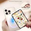 2 x Kidcube Phone Stand Compatible with Magsafe - Magnetic Stand Cell Phone Grip Finger Kickstand Slot Card Holder for Back of Phone Cute Flower Girly Kawaii Women Girls for iPhone 16/15/14/13/12 Series