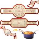 Sourdough Silicone Bread Sling for Dutch Oven, 2PCS Non-Stick Reusable Baking Mat with Long Handles, Essentials Bread Making Supplies for Dough Transfer and Loaf Pan Lifter Liner, Set Of Oval & Round 2Pcs Oval+Round