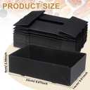 Chinco 300 Pieces Paperboard Kraft Food Trays 4 Corner Pop up Food Tray Disposable Foldable Cardboard Movie Night Snack Party Container Box for Holding Drink at Stadiums or Theaters (Black)
