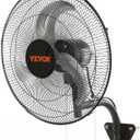 VEVOR 18 inch Wall Mount Fan Oscillating, 3-speed High Velocity Max. 4000 CFM Industrial Wall Fan for Indoor, Commercial, Residential, Warehouse, Greenhouse, Workshop, Basement, Black, ETL Listed
