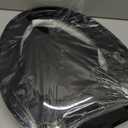 Renovators Supply Manufacturing Black Plastic Soft Close Elongated Toilet Seat Quiet-Close Lid, Contoured Seat Easy To Install And Clean, Grip-Tight Bumpers With Adjustable Mounting Hardware (Pack of 1)