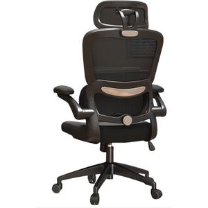 Computer Chair, Office Chair Ergonomic, Mesh Computer Chair with 360° Pulleys, Adjustable Lumbar Support and Headrest, Suitable for Office, Home Study, Meeting Room(Black)