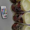 Halloween Flameless LED Candles with Remote Control, 3"x 5"Battery Operated Pillar Real Wax with Timer for Halloween Decorations, Sugar Skull Candle