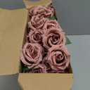 Hotop 40 Pcs Rose Artificial Flowers Bulk with Long Stem,Realistic Silk Fake Roses Bouquet for Home Wedding Centerpieces Party Table Decoration Valentines Gifts(Dusty)