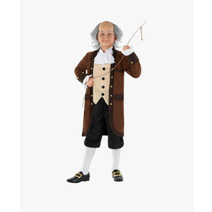 Morph Benjamin Franklin Costume Kids Colonial Founding Father Outfit for Presidents Day Celebrations Size Large