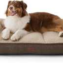 Bedsure Orthopedic Dog Beds Large Medium Sized Dog - Extra Thick Supportive Medium Dogs Bed with Waterproof Washable Cover, Comfort Pet Bed Sofa with Soft Plush Sherpa and Nonskid Bottom, Brown, 35"