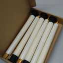 Da by 6 Flameless Window Candles with Remote Controller & Timer, LED Cone Stick Candle, Free 6 Black Bases, 9.6 Inch Battery Powered Christmas Candles for Home, Party, Holidays, Christmas Decoration