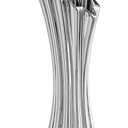 Modern White Ceramic Flower Vases for Home Decor 8 inch, Art Wrinkles Decorative Vase for Bouquet Pampas Grass, Living Room Bedroom Kitchen Maximalist Decor 