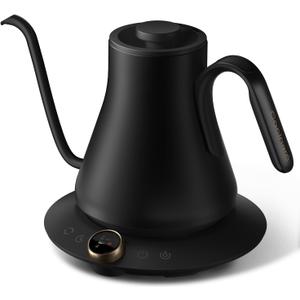 Cocinare FLOW M9 Gooseneck Electric Kettle with Precise 1 Temperature Control for Pour-over Coffee and Tea, Stainless Steel Interior, Quick Heating Electric Kettle for Boiling Water (Goya Black)