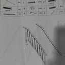 Hand Rails for Outdoor Steps-Adjustable Angle 4-5 Steps Stair Handrail-Galvanized Alloy steel-600 lb LC-Indoor Stair Railing Kit-Waterproof Exterior Porch Railing-Deck HandRail for Concrete Wood Step (2PC Curved End+Baluster)