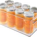 iDesign Kitchen Binz BPA-Free Plastic Deep Stackable Organizer with Handles - 8" x 6" x 14.5", Clear