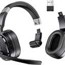 TECKNET Bluetooth Trucker Headset, Single and Dual Ear Wireless Headset with Mic for Work Noise Cancelling, 50Hrs 3 EQ Music Modes Trucker Bluetooth Headphones for PC, Drivers, Office, Call Center