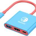 Docking Station for Nintendo Switch, 3-Port USB C Multiport Digital AV Converter Adapter with 4K HDMI USB 3.0 100W Charging Port, Switch Travel Dock with HDMI for MacBook Pro, Dell XPS, HP, etc