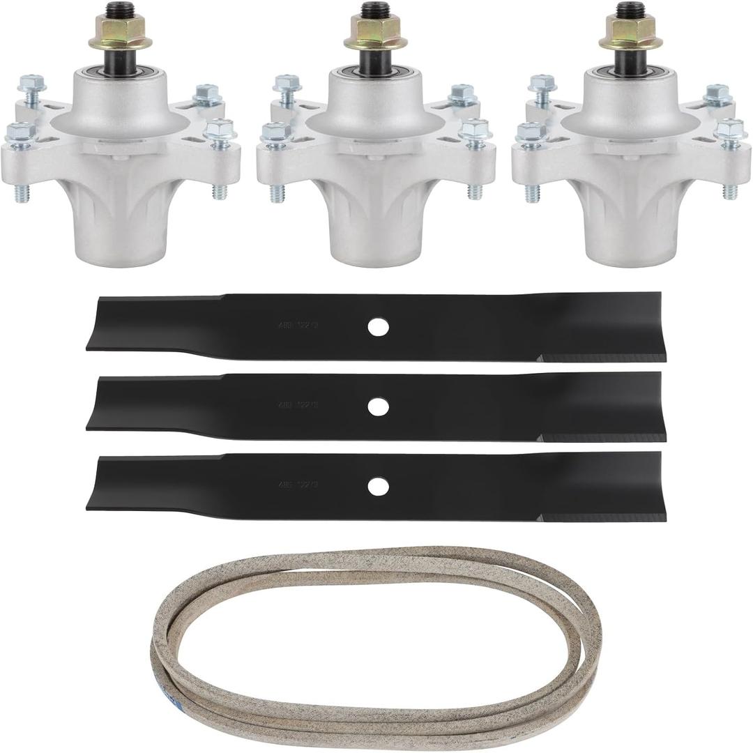 OCPTY Lawn Mower Deck Rebuild Kit, Mower Blade Rebuild Kit Fit for Toro 50 Timecutter SS5000 SS5035 SS5060 MX5000 MX5060, 1 Belt 3 Blades 3 spindle assembly