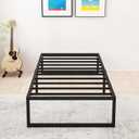 16 Inch Twin XL Bed Frames Heavy Duty Sturdy Metal Platform Bed Frame No Box Spring Needed, Noise Free, Easy Assembly, Black