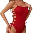 Zando One Piece Swimsuit Women Swim Suits for Women 2025 Ribbed Bathing Suit Tummy Control Swimsuits Sexy Swimwear, L