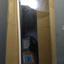 VooBang 14"x48" Full Length Over The Door Mirror - Aluminum Alloy Frame Full Body Mirror with Height-Adjustable Hangers, Hanging Leaning Against Wall for Dorm, Black