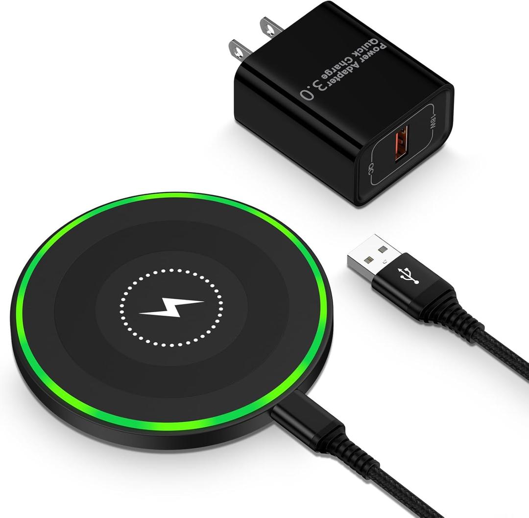 15W Wireless Charger Fast Charging Pad for Motorola Moto G Power 2025/razr+/G Stylus 5G 2024/Edge+, Android Wireless Charging Station with 18W Adapter for Samsung Galaxy S25 Ultra S24 FE 23,Pixel 10 9 (Black)