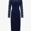 Women's Floral Lace Dress V Neck Long Sleeve Cocktail Wedding Bodycon Pencil Dresses M