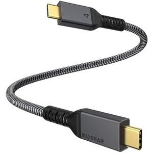 Maxonar [1.6Ft] Thunderbolt 4 Cable, Short Thunderbolt Cable 40Gbps with 240W Charging and 8K/5K@60Hz Compatible with Thunderbolt 4/3, USB4, and USB C