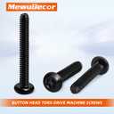 2 x M8 x 25mm Button Head Torx Drive Machine Screws, Security Screws Anti Theft Tamper Proof, 304 Stainless Steel 18-8, Black Finish, 10 PCS