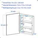 IDYLLOR Plastic Bathroom Medicine Cabinet with Framed Mirror 16 x 22 inch, Surface and Recessed Mount