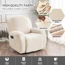 Gennia Waterproof Recliner Chair Cover,Stretch Reclining Sofa Covers with Pockets,Washable Lazy Boy Recliner Slipcovers,Leakproof Couch Protector for Kids, Pets, Dog and Cat (XL-Recliner, Beige)