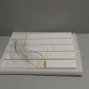 Large Stone Dish Drying Mat for Kitchen Counter, 2PCS Quick Dry Stone Dishes Mat,Foldable Water Absorbing Drying Organizer Pad for Plate Rack Bottles Utensils(Printed White Gold 24"16" & 8"x4")