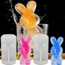 Rabbit Ice Cube Molds Trays 2 Pack, Fun Animal Shape Ice to DIY Lovely 3D Drink Whisky Coffee Juice Cocktail. Easter Bunny Silicone Candle Chocolate Epoxy Resin Mold Fun Gifts for Easter Party