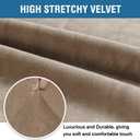 H.VERSAILTEX Stretch Velvet Sofa Covers for 3 Cushion Couch Covers Furniture Protector Soft with Non Slip Elastic Bottom, Crafted from Thick Comfy Rich Velour (Large Sofa 90"-97", Camel)