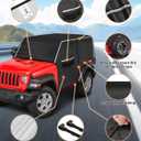 Waterproof Cab Covers Fit for Wrangler 2007-2025 JK JL 2 Door, Scratchproof Inner Cotton Car Cover with Driver Door Zipper Windproof Straps All Weather UV Protection