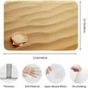 Sea Shells with Sand Bathroom Mat Rugs Microfiber Faux Cashmere Thick Plush Bath Mat Non-Slip Water Absorbent Bath Carpet for Bathtub Bathroom Floor Tub 16X24 Inch