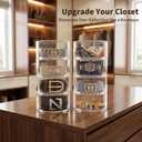 Belt Organizer for Closet Storage: Clear Acrylic 4-Layer Stackable Belt Box, Space-Saving Belt Case Holder for closet, drawer