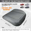BWTJF Gray Car Seat Cover 2 Pack, Universal Leather Front Seat Covers Bottom Protector, Anti-Slip and Full Wrapping Edge Compatible with Most of Vehicles - SUVs/Sedans/Pickup Trucks