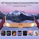 Smart Watch for Women Men, 1.85" HD AMOLED Fitness Tracker (Answer/Call) with 24/7 Heart Rate/Sleep/SpO2 Monitor for iPhone & Android, 120+ Sports Modes Smartwatch with IP68 Waterproof, 2 Bands