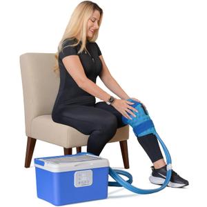 Ice Machine for Knee After Surgery Game Ready Ice Therapy System with 12QT Cooler, 4 Flow Speeds, Quiet Operation & Adjustable Timing Cold Therapy Machine for Knee Replacement & Pain Relief