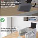 Weighted Idea Lap Desk Pillow with Arm Rest  Extra Large Memory Foam Support for Reading, Gaming, Working & Sitting in Bed, Couch or Floor  Laptop Cushion with Removable Washable Cover (Ashen)