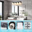 4 Light Modern Bathroom Light Fixtures Over Mirror, Black Vanity Lights for Bathroom Wall Sconces with Milky White Glass Shades, E26 Socket (Bulbs Not Included)