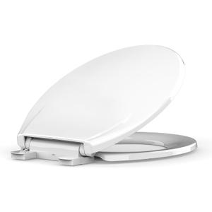 Toilet Seat Round,Toilet Seat with Quick-Release And Quick-Attach, Plastic Toilet Seat with Soft Close, Easy Install and Clean - White