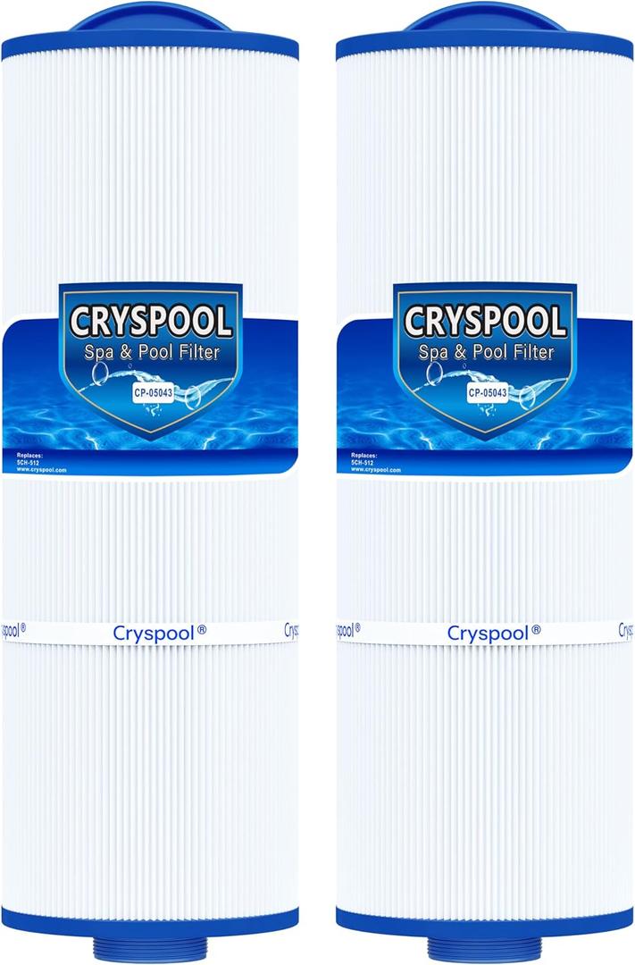 Cryspool® 05043 Filter Compatible with 20690 Marquis Hot Tub Filter, 5CH-512, 50 Sq. Ft Spa Filter Cartridge, 2 Pack