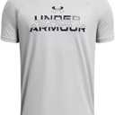 Under Armour Boys' Tech Split Wordmark Short Sleeve T Shirt (Small, (011) Mod Gray / / Black)