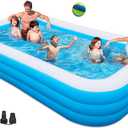 Large Inflatable Pool with Pump - 130'' x 72'' x 22'' Family Swimming Pool for Adults, Thickened Blow Up Above Ground Pool for Backyard, Garden, Outdoor
