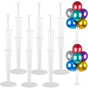Voircoloria 6 Sets Balloon Stand Kits, Balloon Sticks Holders with Base for Table Graduation Birthday Baby Shower Gender Reveal Party Decorations