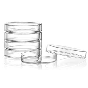 Huanyu 100mm Glass Petri Dish with Lids High Borosilicate Glass Petri Dishes Bacterial Culture Dishes for Lab Science Experiment (5pcs: 100mm)