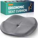 Memory Foam Seat Cushion with Pressure Relief for Office Chair, Car, Wheelchair, and Sofa, Doctor Recommended Orthopedic Cushion for Tailbone Pain, Sciatica, Hip Back Support, Non Slip, Grey (45*45*8cm)