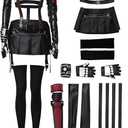 Womens Cosplay Costume Outfit Halloween Black Uniform (Medium)