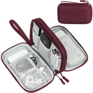 FYY Electronic Organizer, Travel Cable Organizer Bag Pouch Electronic Accessories Carry Case Portable Waterproof Double Layers All-in-One Storage Bag for Cable, Cord, Charger, Phone, Earphone  Red
