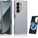 IMCHEN for Samsung Galaxy Z Fold 6 Case, Leather Zfold 6 Case, One Piece Designed, No Screen Protector Included (SilverShadow)